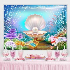 Lofaris Undersea White Pearl Mussels Backdrop for Baby Girl