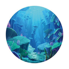 Lofaris Underwater World Circle Birthday Backdrop For Party