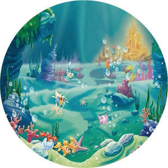 Lofaris Underwater World Custom Circle Baby Shower Backdrop