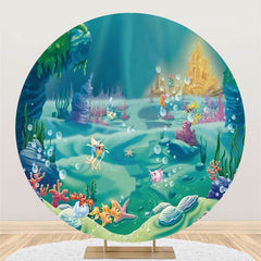 Lofaris Underwater World Custom Circle Baby Shower Backdrop