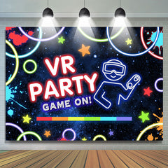 Lofaris Vr Game On Graffiti Happy Birthday Party Backdrop