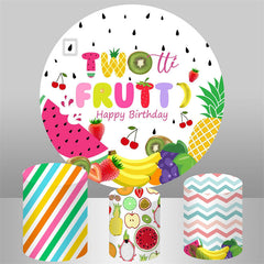 Lofaris Watermelon Fruits Stripe Round Happy 2nd Backdrop Kit