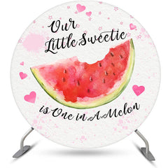 Lofaris Watermelon Pink Love Circle 1st Birthday Backdrop