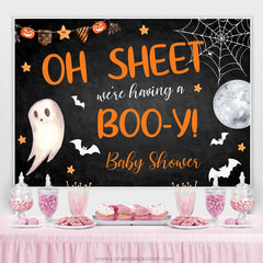 Lofaris We Are Having A Booy Halloween Baby Shower Backdrop