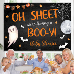 Lofaris We Are Having A Booy Halloween Baby Shower Backdrop