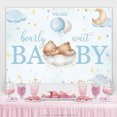 Lofaris We Can Bearly Wait Bear Cloud Baby Shower Backdrop