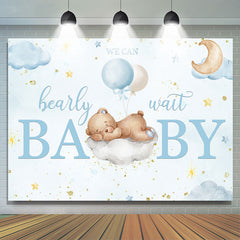 Lofaris We Can Bearly Wait Bear Cloud Baby Shower Backdrop