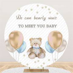 Lofaris We Can Bearly Wait To Meet You Baby Circle Backdrop