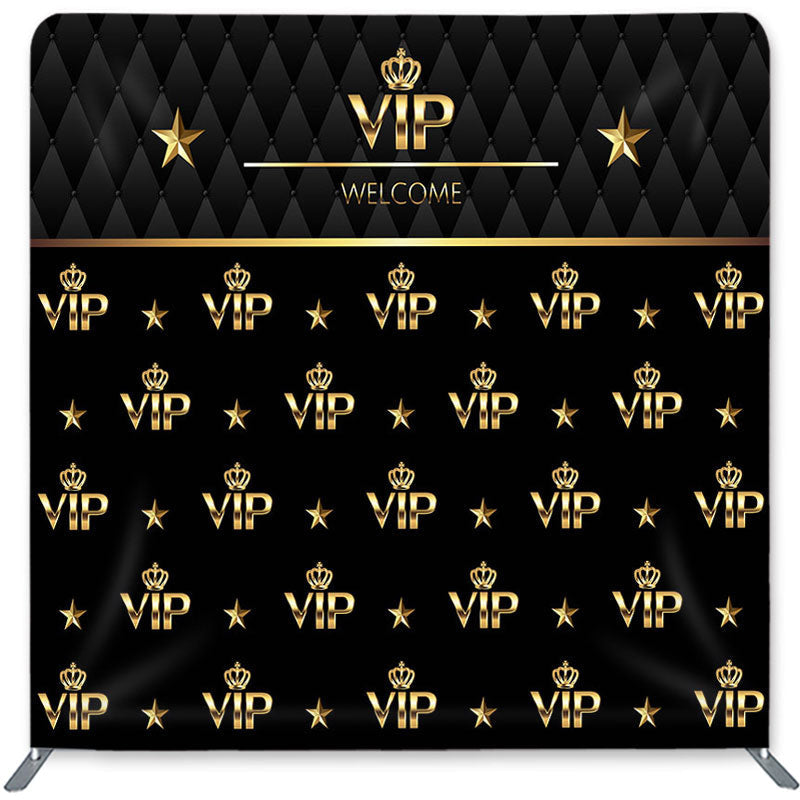 Lofaris Welcome Gold Vip Double-Sided Backdrop for Birthday