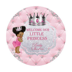 Lofaris Welcome Our Little Princess Round Baby Shower Backdrop