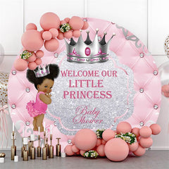 Lofaris Welcome Our Little Princess Round Baby Shower Backdrop