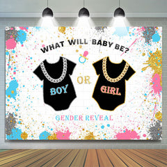 Lofaris What Will Baby Be Gender Reveal Graffiti Shower Backdrop