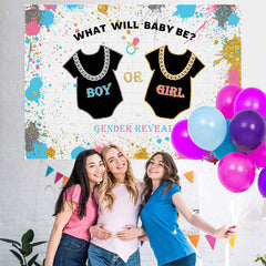 Lofaris What Will Baby Be Gender Reveal Graffiti Shower Backdrop