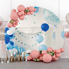 Lofaris White Blue Balloons And Car Happy Kids Birthday Backdrop