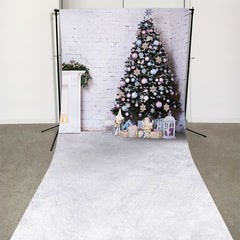 Lofaris White Brick Wall Christmas Tree Photography Backdrop