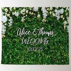 Lofaris White Floral Greenery Better Together Macrame Wedding Backdrop