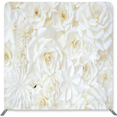 Lofaris White Flower Theme Double-Sided Backdrop for Birthday