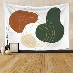 Lofaris White Line Family Still Life Abstract Custom Tapestry