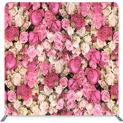 Lofaris White Pink Rose Double-Sided Backdrop for Birthday