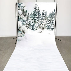 Lofaris White Snowy Tree Winter Scene Photo Booth Backdrop