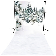 Lofaris White Snowy Tree Winter Scene Photo Booth Backdrop