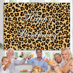 Lofaris Wild Leopard Themed Happy Birthday Backdrop For Adult