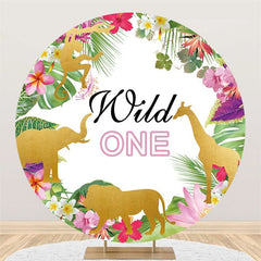 Lofaris Wild One Birthday Safari Round Backdrops for Kids