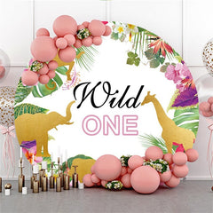 Lofaris Wild One Birthday Safari Round Backdrops for Kids