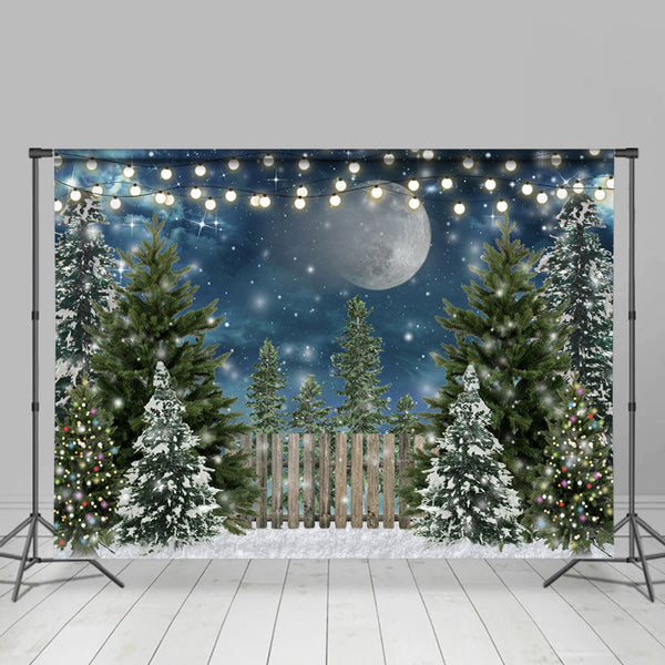 Lofaris Christmas Tree Snowflake Glitter Lights Winter Backdrop | Winter Photo Backdrop | Winter Onederland Backdrop | Winter Wonderland Backdrop