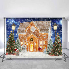 Lofaris Winter Night Sky And Warm House Backdrop For Chrismas