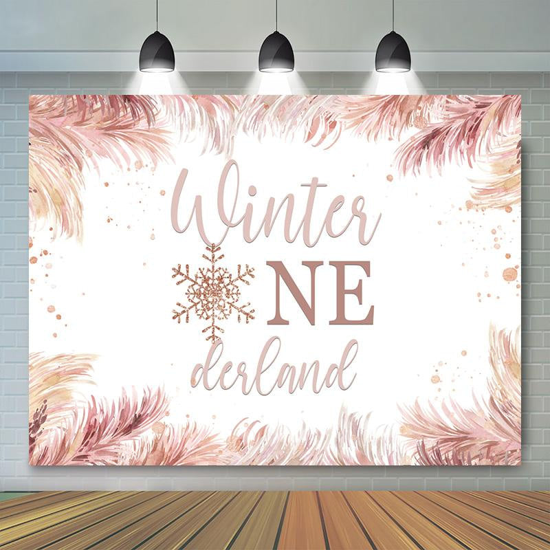 Lofaris Winter One Derland Snowflake Happy Birthday Backdrop