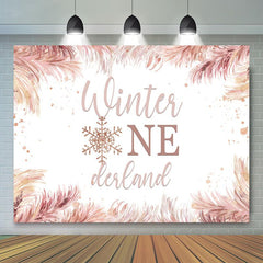 Lofaris Winter One Derland Snowflake Happy Birthday Backdrop