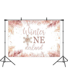 Lofaris Winter One Derland Snowflake Happy Birthday Backdrop