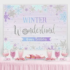 Lofaris Winter One-derland Snowflake Photo Backdrop for Birthday