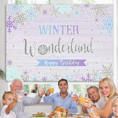 Lofaris Winter One-derland Snowflake Photo Backdrop for Birthday