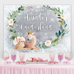 Lofaris Winter Onederland Baby Sika Deer 1St Birthday Backdrop