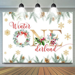 Lofaris Winter Onederland Christmas Happy Birthday Backdrop