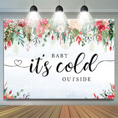 Lofaris Winter Snow Christmas Theme Baby Shower Backdrop Banner