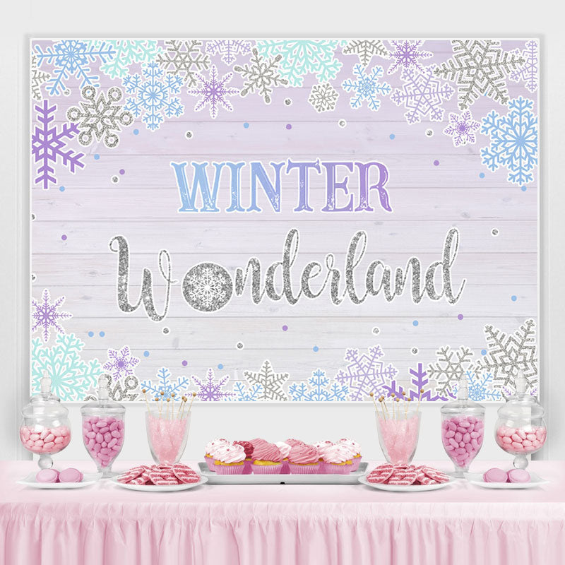 Winter Wonderland Snowflake Wood 1St Birthday Backdrop – Lofaris