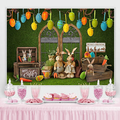 Lofaris Wood Box And Bunny Cute Baby Shower Backdrop