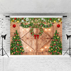 Lofaris Wood Light Door With Chrismas Tree Backdrop For Party