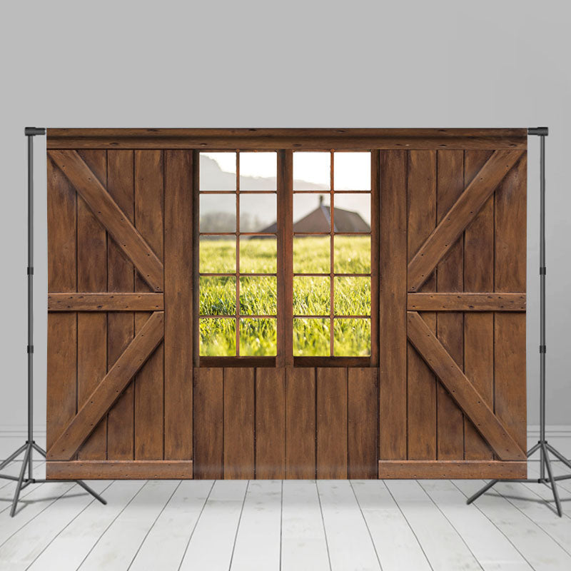 Lofaris Wooden House With Green Bokeh Field Spring Backdrop