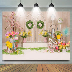 Lofaris Wreath Floral Spring Scene Backdrop For Photography