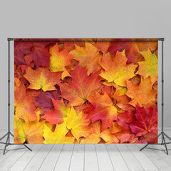 Lofaris Yellow And Red Leaves Simple Fall Party Backdrop for Photo