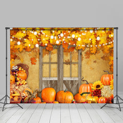 Lofaris Yellow Maples Pumpkin And Door Backdrop For Autumn